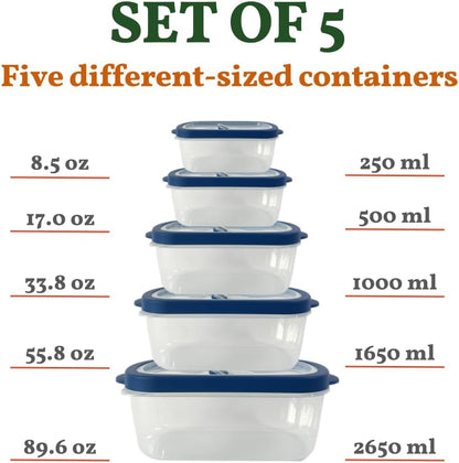 10-Piece Rectangle Food Storage Containers with Vented Lids, Airtight and BPA Free, Stackable, Microwave, Freezer, and Dishwasher Safe (GRAY)