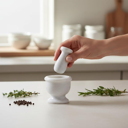 Mortar and Pestle Set – Large Stone Grinder with Polished Bowl & Non-Slip Base | Elegant Onyx Marble Kitchen Tool for Spices, Herbs & Guacamole