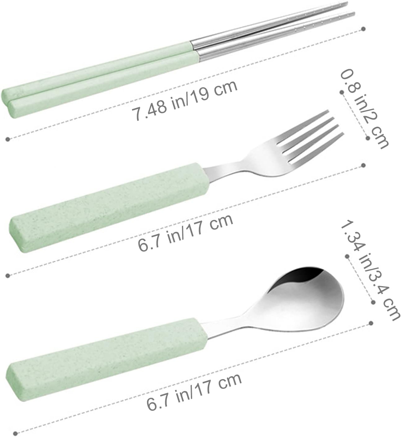 VANRA 3-Piece Children Utensils Set 18/10 Stainless Steel Child Flatware Set Silverware Knife Spoon Fork Set with Travel Case for Kids Lunch Box