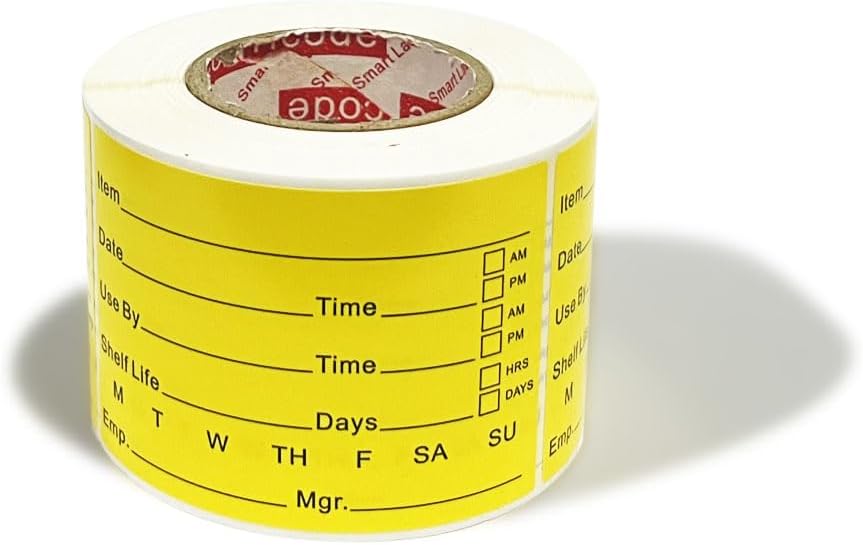 Hcode 2 x 3'' Self-Adhesive Removable Freezer Food Labels- Easy Clean Leaves No Residue- Cooler Food Storage Freezer Stickers Plastic Paper Perfect for Reusable Containers 300 Stickers (2x3 Fill in)