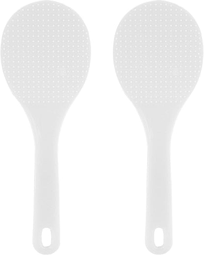 2-Piece Plastic Rice Paddle & Spoon, White E