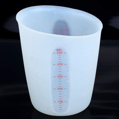 Szxc Silicone Flexible Nestable Measuring Cups Set for Epoxy Resin, Butter, Chocolate - 4 Cup + 2 Cup + 1 Cup - Melt Stir Squeeze & Pour - BPA Free - Standard & Metric Measurment Markings