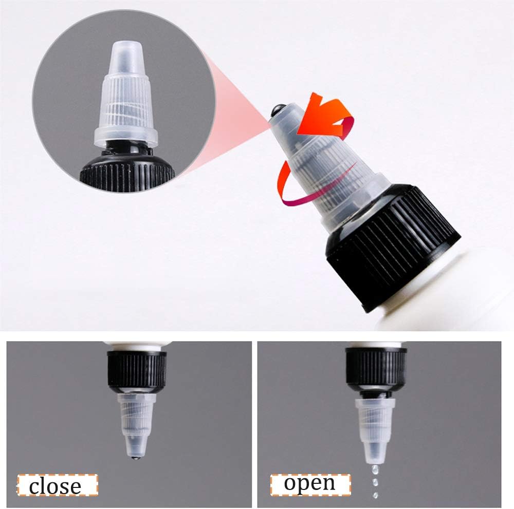20-Pack 4oz/120ml Plastic Boston Squeeze Bottles with Twist Top Cap
