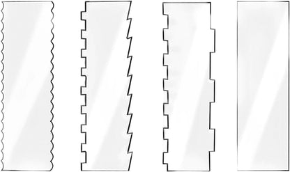 4-Piece Cake Scraper Set, Cake Stripe Edge Contour Comb, 7 Different Shapes, Durable