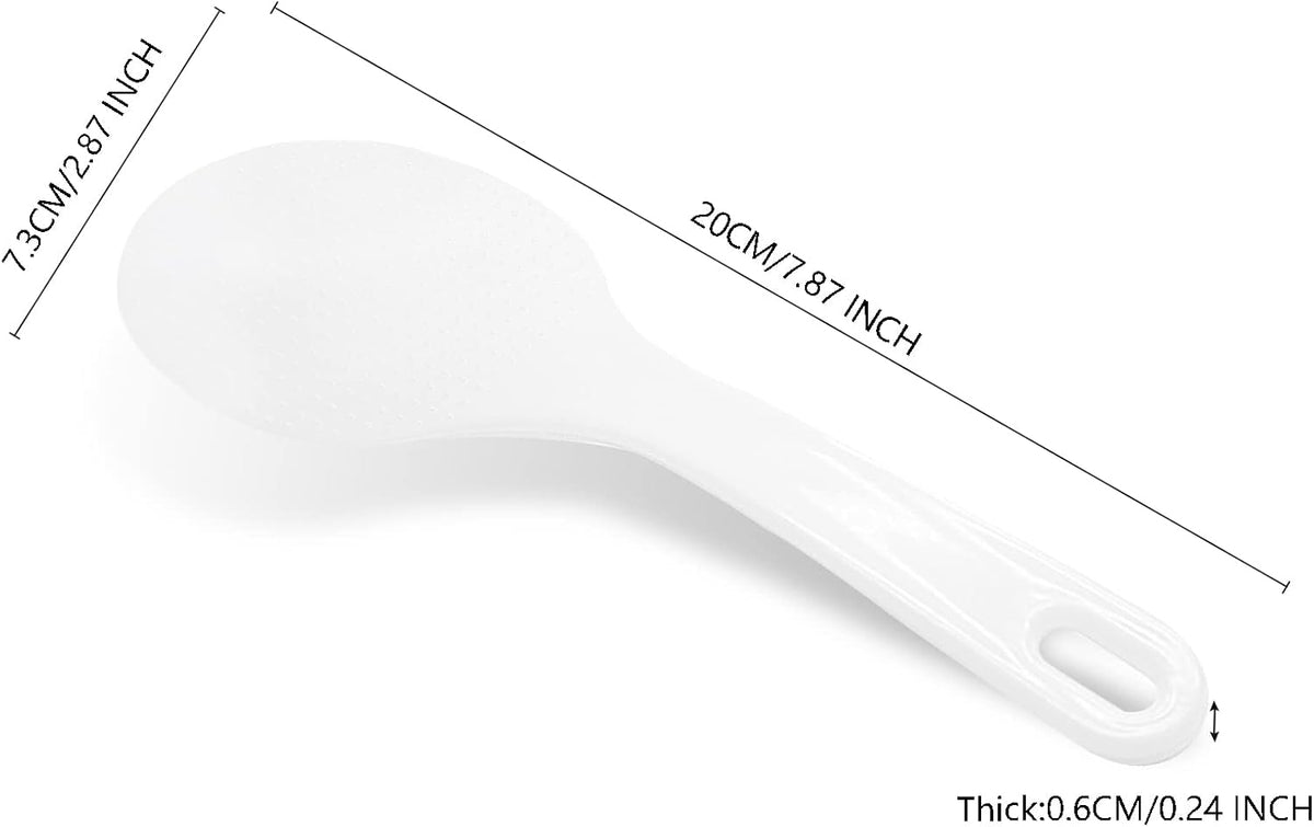 2-Piece Plastic Rice Paddle & Spoon, White E