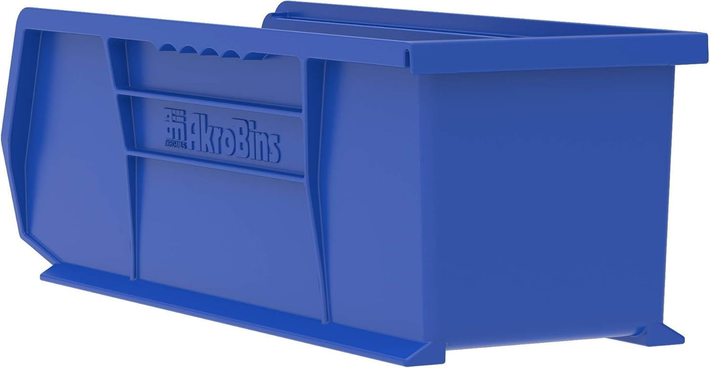 Akro-Mils 30234 AkroBins Plastic Storage Bins, Space-Saving Stackable Bins for Garage, Pantry, Craft Organization, 15" x 5" x 5", Clear, 12-Pack