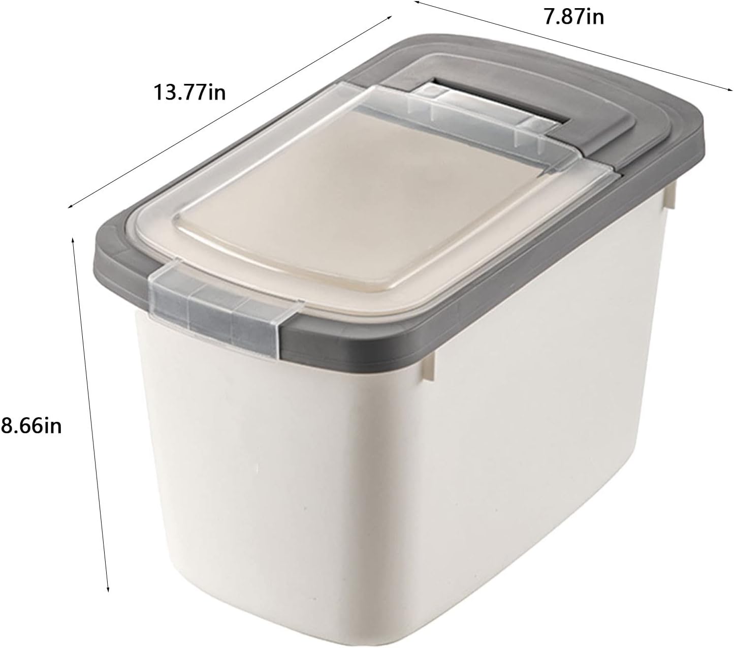 Food Storage Containers With Lids, Airtight Rice Dispenser, Large Capacity Storage Bins, BPA Free Plastic Sealed Holder Bin Dispenser, Pet Food Container, Rice Bucket for Cereal Grain Flour (white)