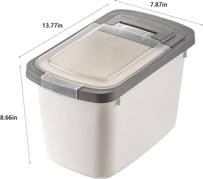 Food Storage Containers With Lids, Airtight Rice Dispenser, Large Capacity Storage Bins, BPA Free Plastic Sealed Holder Bin Dispenser, Pet Food Container, Rice Bucket for Cereal Grain Flour (white)