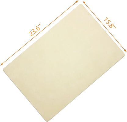 23.6" x 15.7" Heavy Duty Rectangular Extra Large Pizza Pan, Pizza Stone for Whirlpool, GE Oven and BBQ Grill Industrial Commercial Cordierite Baking Stone for Pizzas or Bread