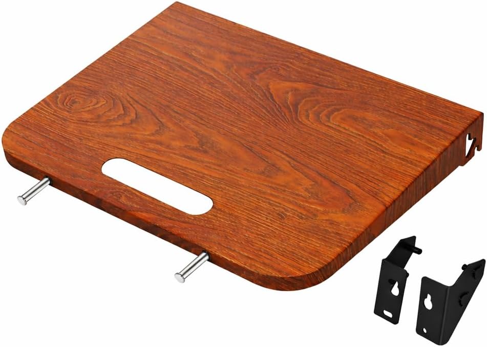 QuliMetal Folding Front Shelf for Traeger Pro 34, Texas Elite 34, Century 885 and Eastwood 34, 37" x 12" Heavy-Duty Grill Prep Table with Cutting Board, Stainless Steel Basin, Lid and 5 Hooks