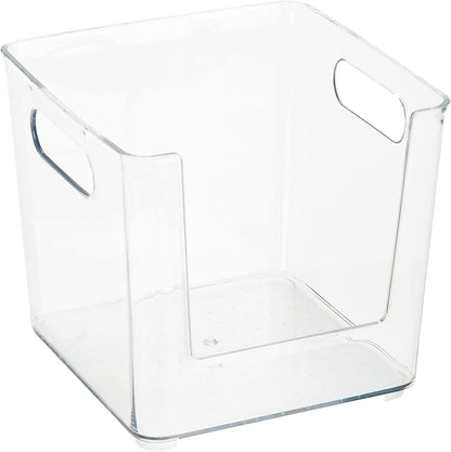 Simplify Rectangular Open Front Organizer Bin | Kitchen Cabinet & Pantry | Fridge Storage | Bathroom | Office Tote | Super Clear