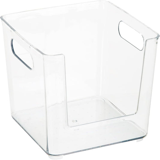 Simplify Rectangular Open Front Organizer Bin | Kitchen Cabinet & Pantry | Fridge Storage | Bathroom | Office Tote | Super Clear