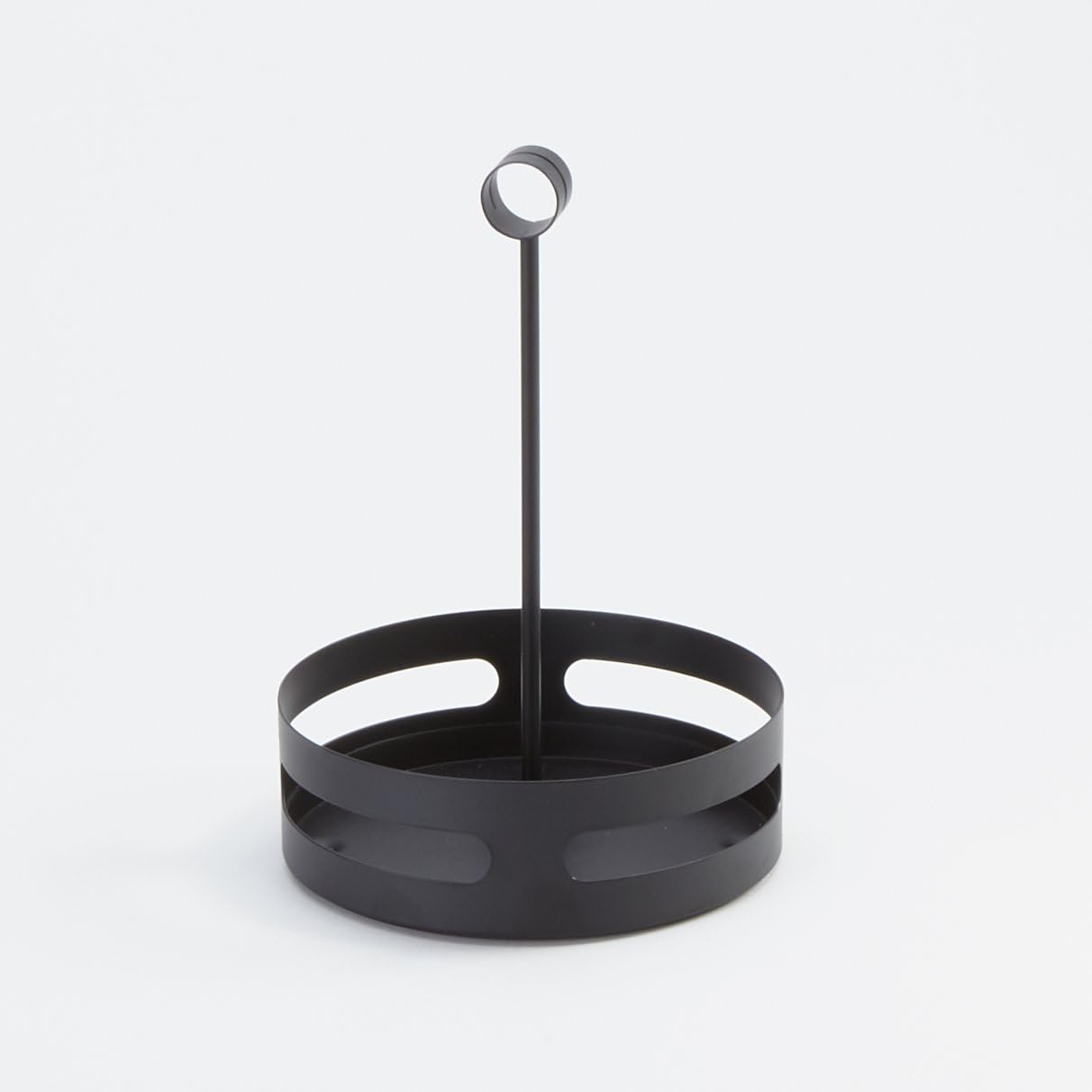 American Metalcraft - FWC69 FWC89 Round Wrought Iron Condiment Rack Basket with Display Handle, 8-Inch, Black