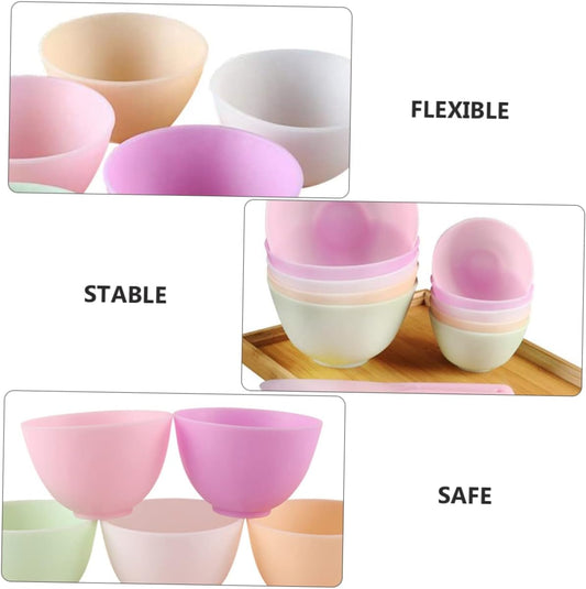 FOMIYES 5pcs Odorless Silicone Bowl Flexible Mixing Bowls for Home Use for Facial Mask Prep Sauces and Ingredients Dishwasher Safe