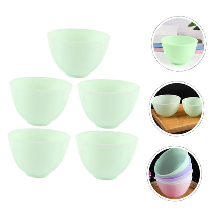 Didiseaon Silicone Mask Mixing Bowl Set 5pcs Facial Mask Mixing Bowl Spa Supplies Non-slip Easy to Clean