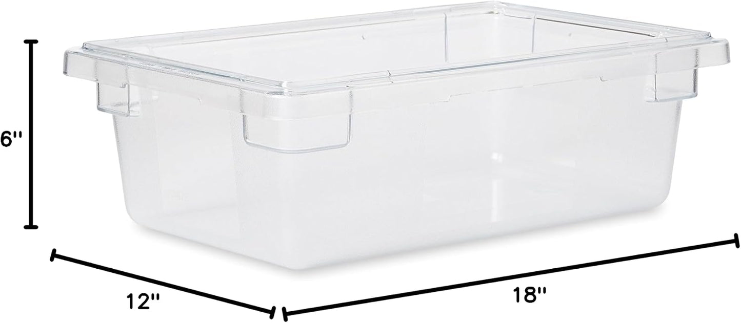 Rubbermaid Commercial Products Polycarbonate Food Storage Box/Tote, 2 Gallon, Clear, for Restaurant/Kitchen/Cafeteria