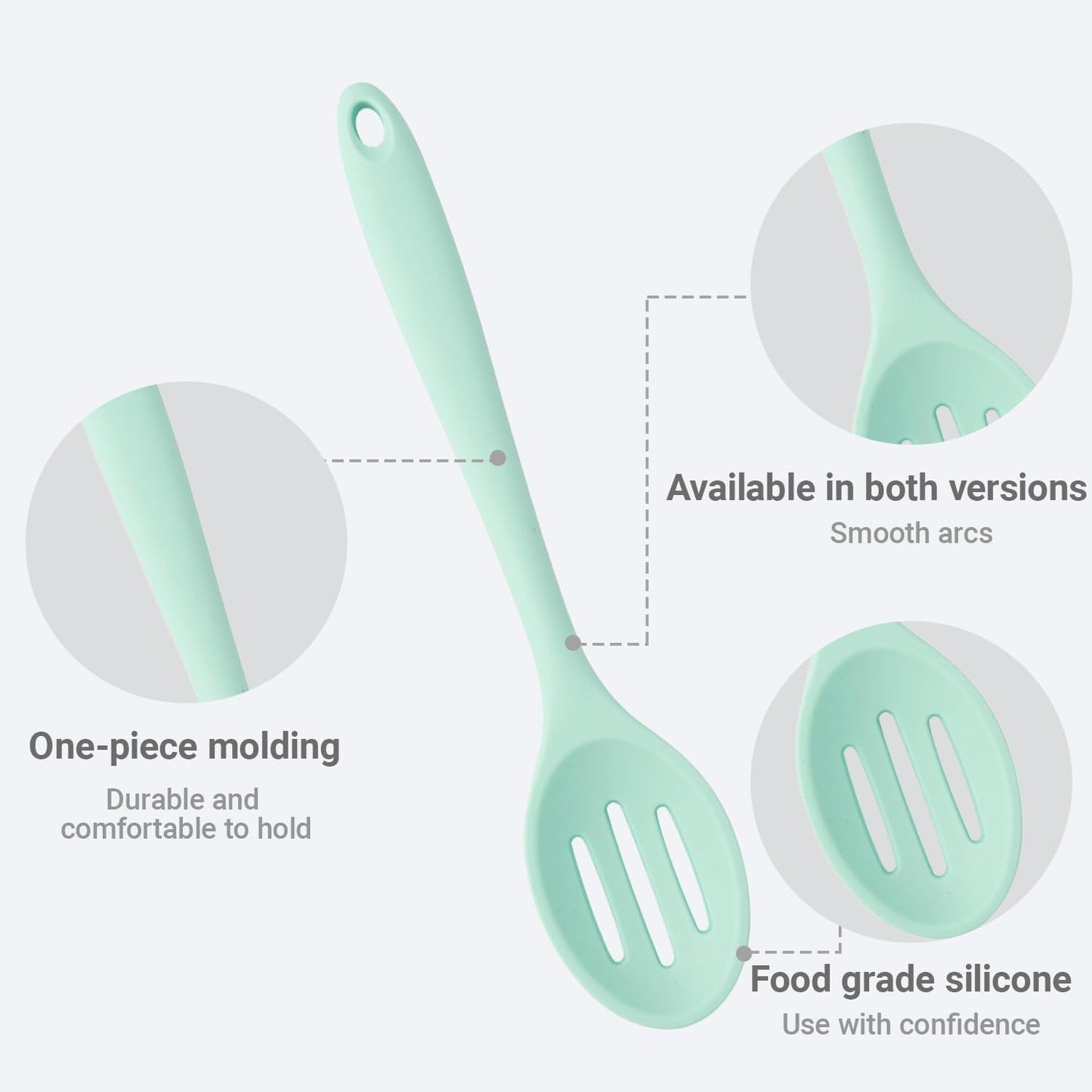 Premium 4-Piece Silicone Cooking Spoon Set - Heat-Resistant, Dishwasher Safe Kitchen Utensils for Baking & Stirring