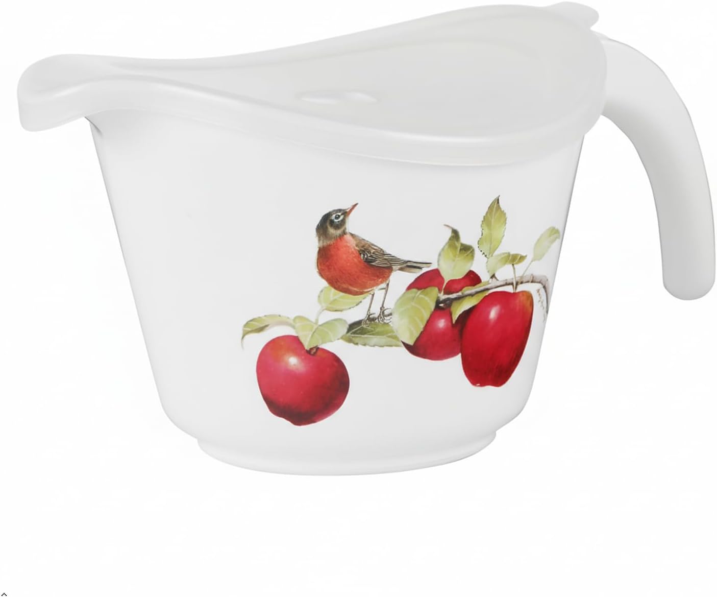 Batter Bowl With Pour Spout, Non-Slip Base,Space Saving Detachable Handle with Lid, 2 QT Heavy Duty BPA-Free Microwave & Dishwasher Safe (Fresh Lemons)