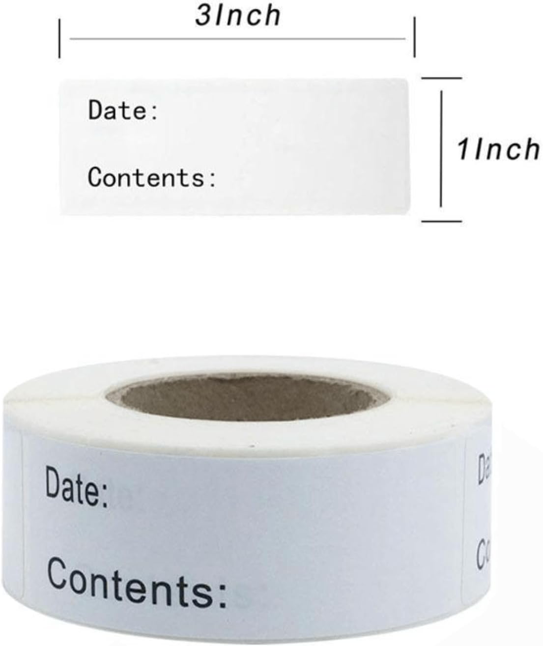 Food Storage Stickers | 1" x 3" Refrigerator Freezer Label | Removable Paper Label for Food Containers Food Date Stickers | Easy Clean Leaves No Residue