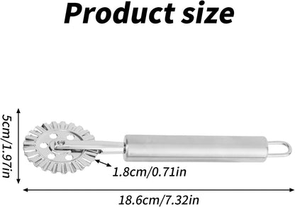 Pastry Wheel Cutter, Stainless Steel Fluted Pasta Crimping Wheel