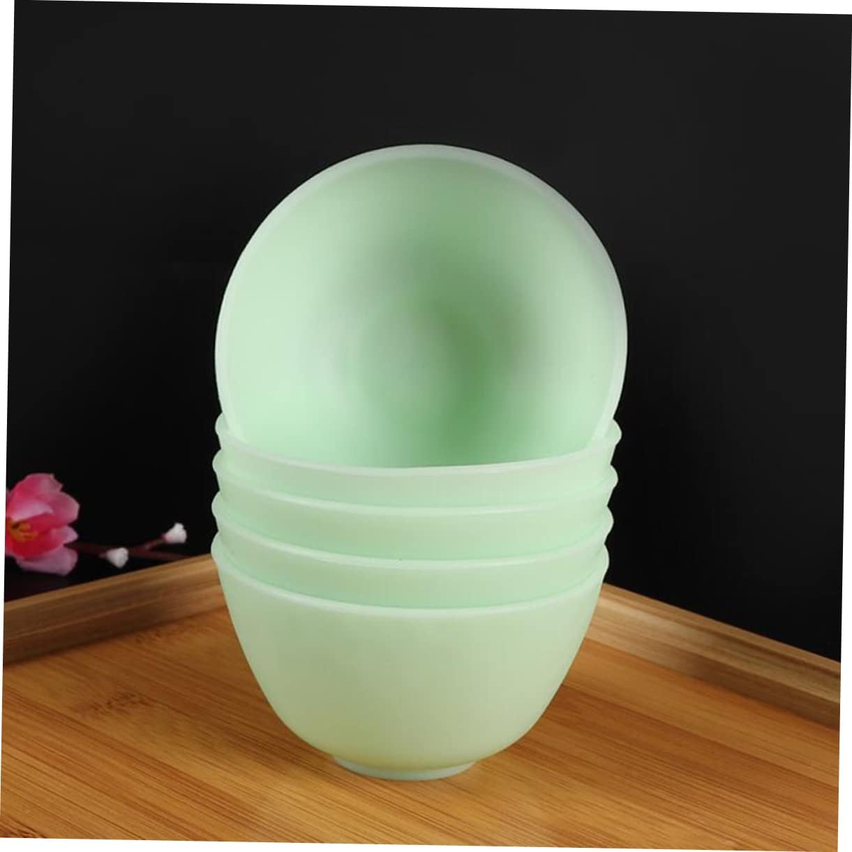 Didiseaon Odorless Anti-drop Silicone Mixing Bowl for Facial Masks Cooking Flexible Microwave Dishwasher Safe for Ingredients Sauces Medium Green