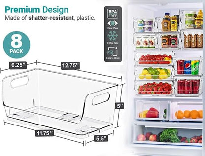 Sorbus Stackable Storage Bins Open Front - Clear Stackable Storage Bins - Pantry Bins for Storage and Organization - Acrylic Stackable Bins for Kitchen - Clear Pantry Organizer Bins (Medium 2 Pack)