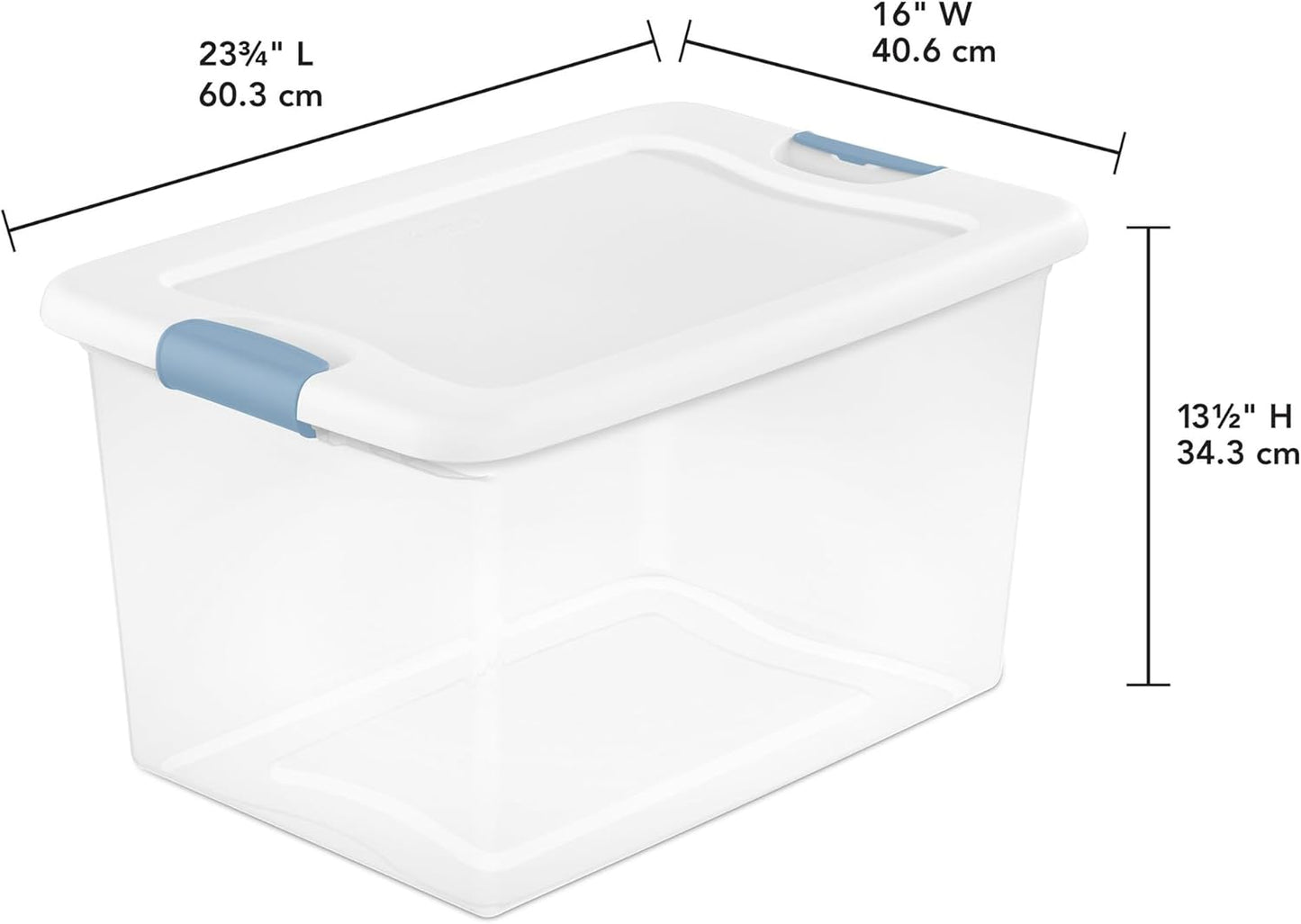 Sterilite 6-Pack Latching Box, Under Bed Storage Bins with Lids, Clear Plastic, 25 Quart - Heavy-Duty Organizing Containers for Closet, Bathroom, and Office