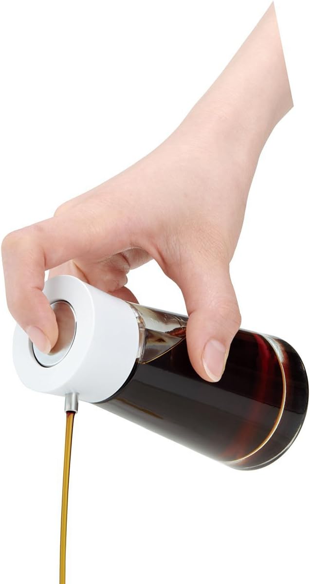 Dripless Glass Soy Sauce Dispenser Pot with Black Cap by Asvel