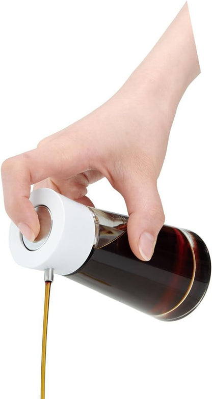 Dripless Glass Soy Sauce Dispenser Pot with Black Cap by Asvel