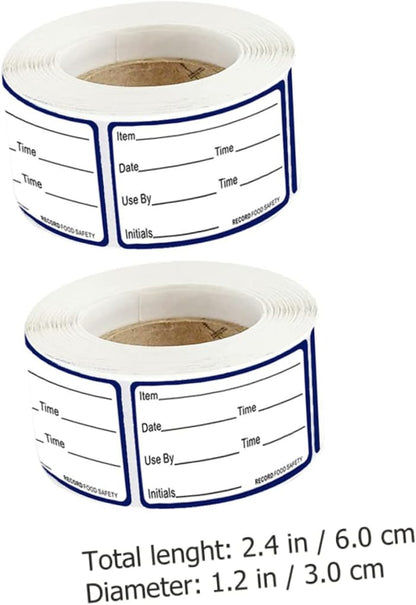 Angoily 2rolls Refrigerator Food Date Labels Writable Stickers for Freezer Storage Easy to Peel and Stick for Tracking Food Storage Dates and Contents Containers and Jars