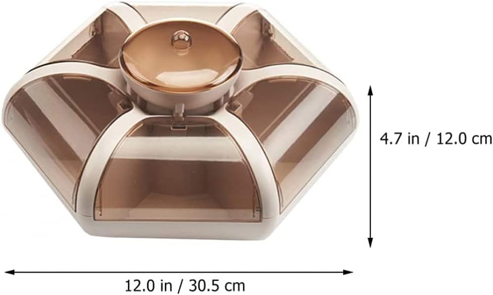 Snack Serving Tray Rotating Storage Box 7 Compartment Fruit Candy Appetizer Serving Tray with Lid Food Server Display Plate
