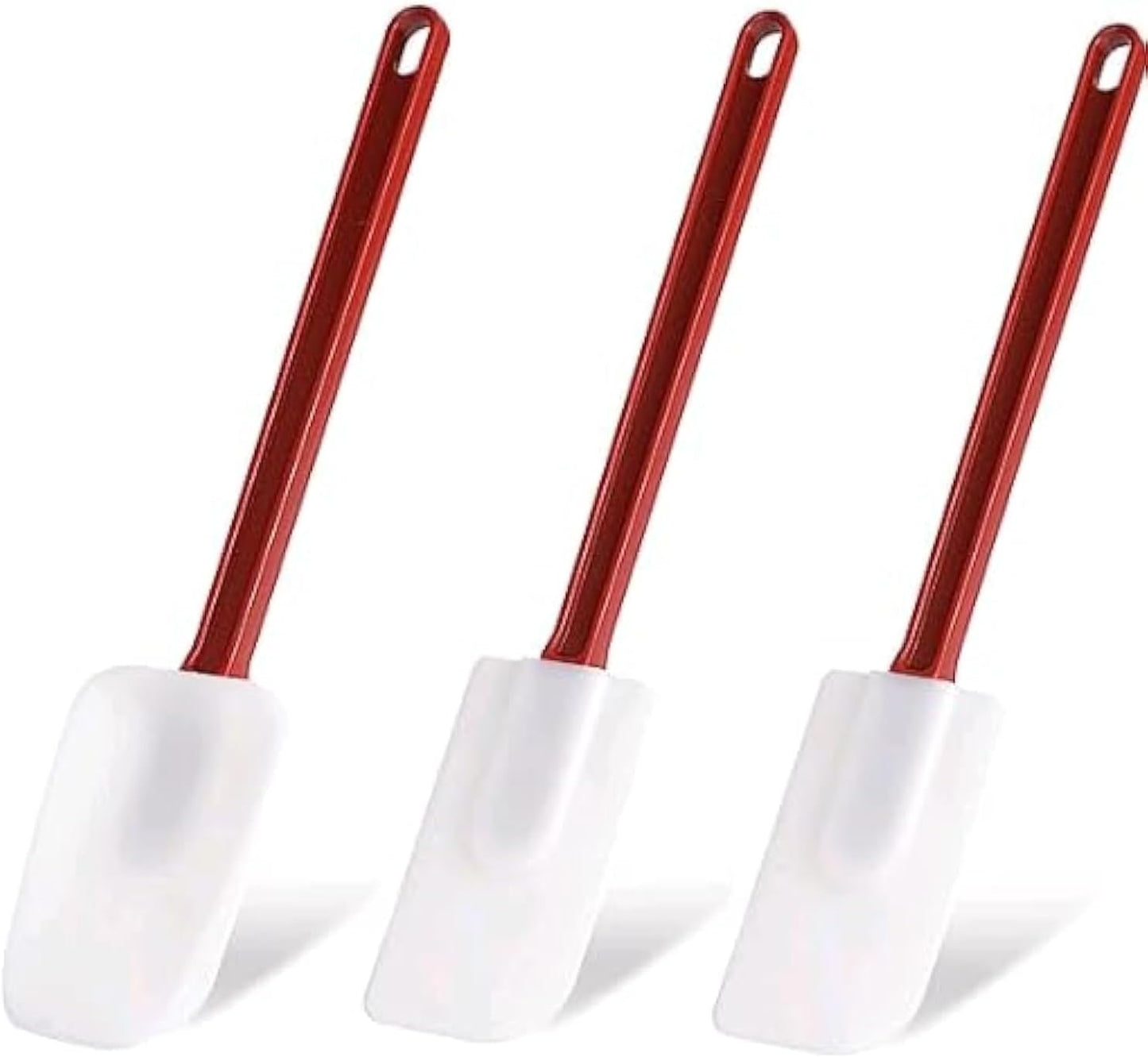 3 PCS Commercial Grade Heat Resistant Silicone Spatulas, 9.5-Inch Rubber Spatulas for Baking, Nonstick & BPA-Free