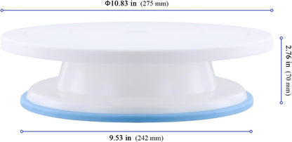 4 Pack 11 Inch Rotating Cake Turntable for Decorating, Smooth Spinning Cake Revolving Stand, Baking Decorating Display