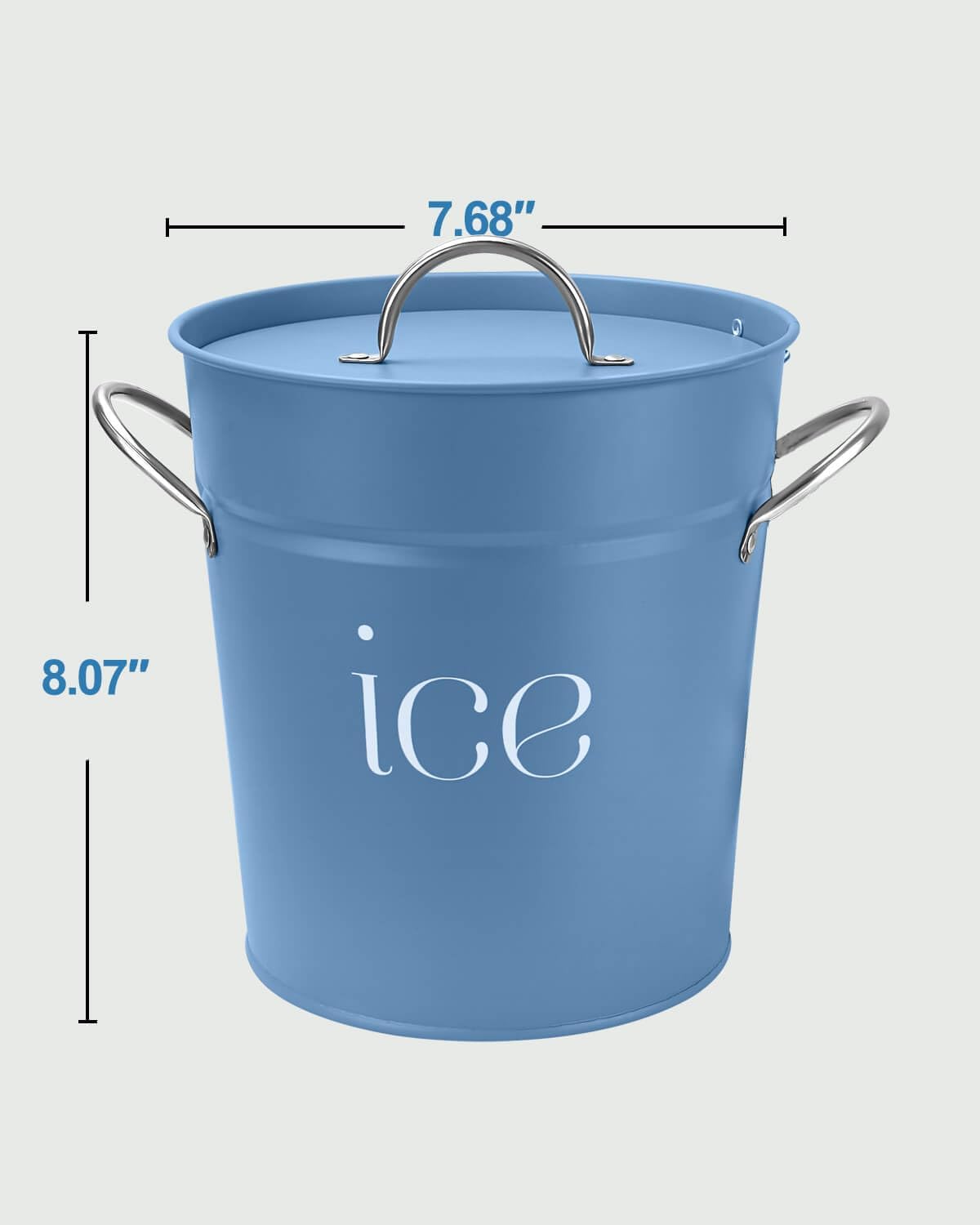 3Qt Black Galvanized Ice Bucket with Lid, Scoop & Handles - Ideal for Cocktails, Parties, BBQs, Wine & Champagne. Double-Layer Insulated Outer & Galvanized Inner Layer, Perfect for Home & Outdoor Use