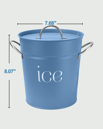 3Qt Black Galvanized Ice Bucket with Lid, Scoop & Handles - Ideal for Cocktails, Parties, BBQs, Wine & Champagne. Double-Layer Insulated Outer & Galvanized Inner Layer, Perfect for Home & Outdoor Use