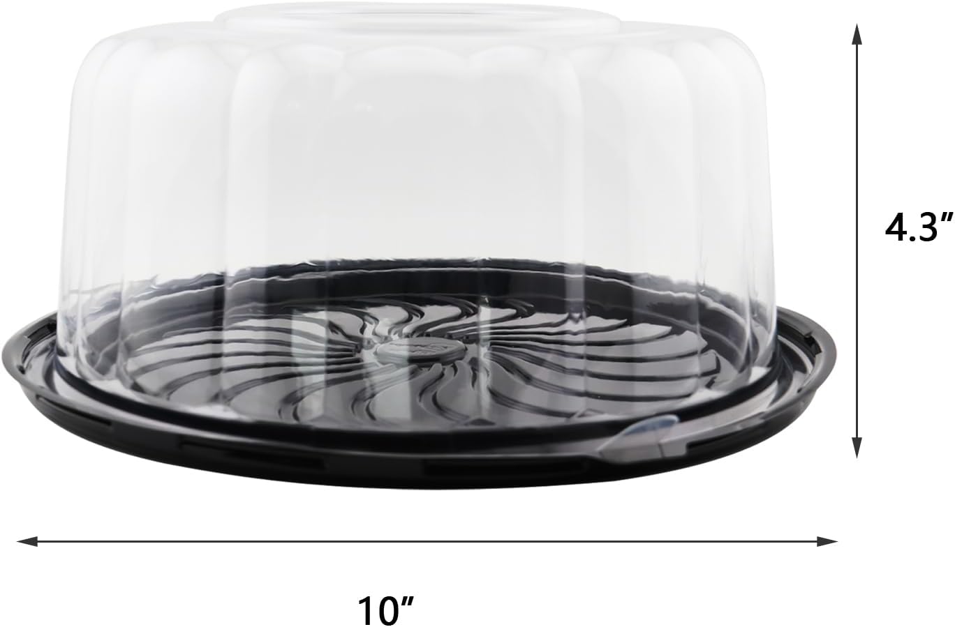 5Pcs 10Inch Disposable Plastic Cake Container with Dome Lids Clear Cupcake Holder for Cheesecake, Bundt Cake Pie Bakery Supplies