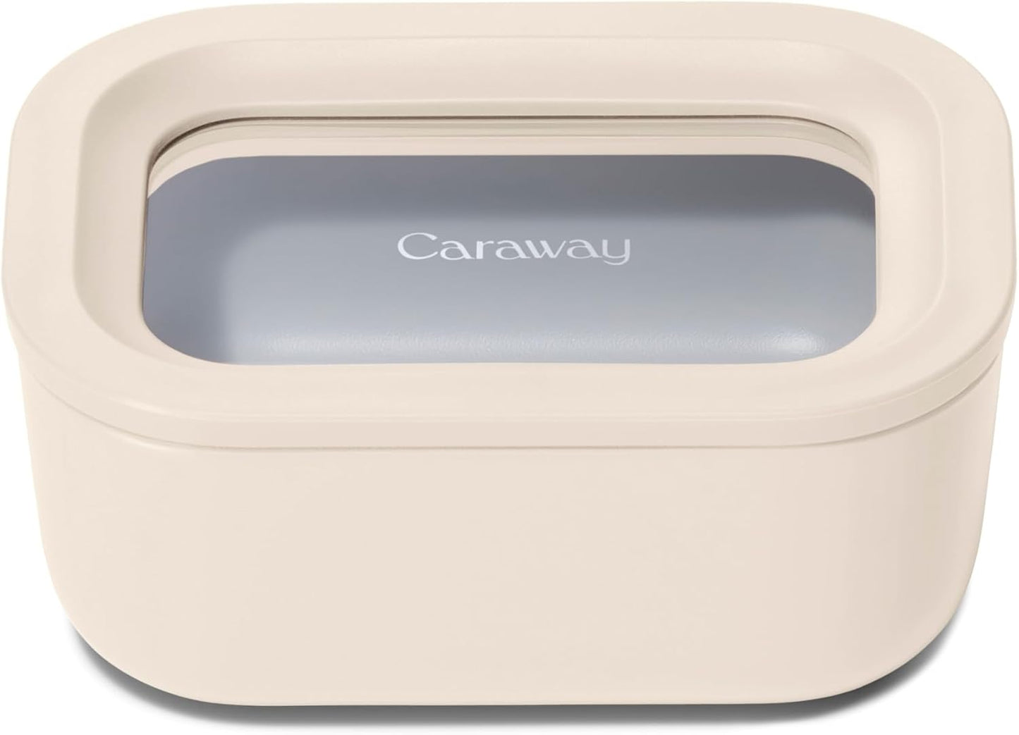 Caraway Glass Food Storage - 4.4 Cup Glass Container - Ceramic Coated - Easy to Store, Non Toxic, Non Stick Lunch Box Container with Lids - Dishwasher, Oven, & Microwave Safe - Mist