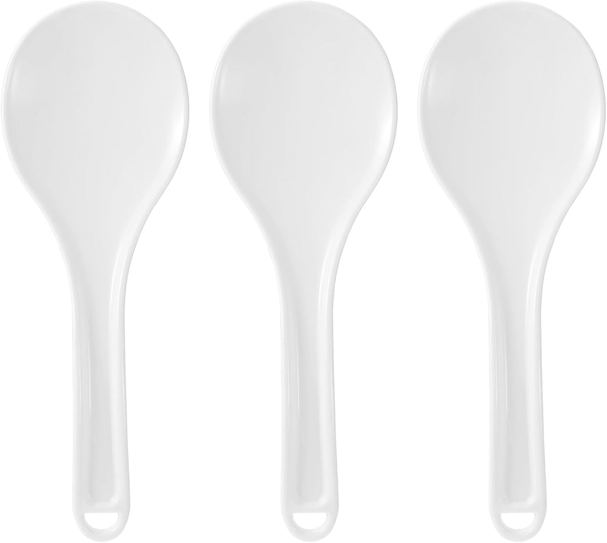 3Pcs Plastic Rice Spoon Paddle White Non Stick Hanging Rice Spatula