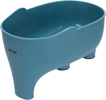 2PCS Vegetables Washing Basket Elephant Drainage Basket Fruit Basket for Draining Pasta Noodles Kitchen, PP Material, 22x14x10cm (Blue & Gray)