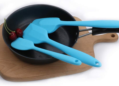 Silicone Spatulas Set, Rubber Spoon Spatula Heat Resistant Spoonula One Piece Design Seamless Spatula Non-Stick Scrapers Baking Mixing Tool (Dark Blue)