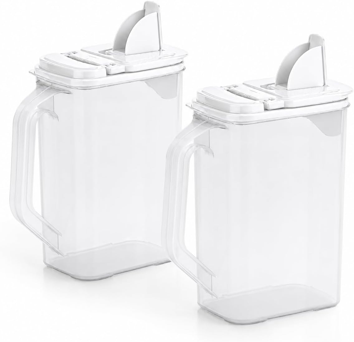 Cereal Containers Storage, Airtight 4 Quart Plastic Pantry Containers with Easy Grip Handles and Pour Spouts for Flour, Sugar, Rice, Cereal and Pet Food