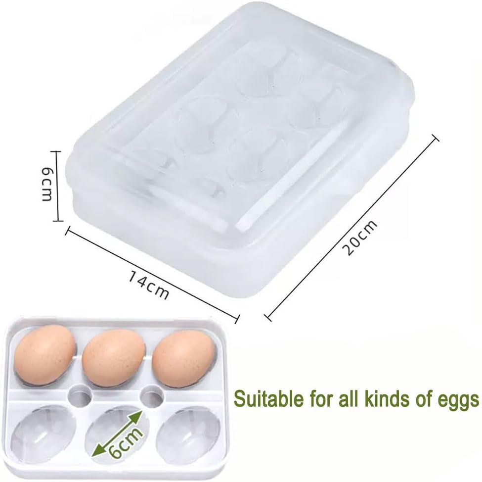 1PCS Camping Egg Holder with 6 Count Plastic Egg Container for Camping, Picnic, Travel, Outdoor Cooking, Refrigerator Storage and Kitchen