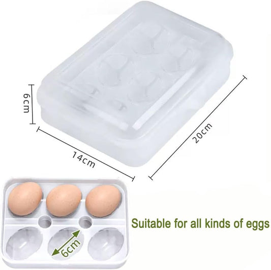 1PCS Camping Egg Holder with 6 Count Plastic Egg Container for Camping, Picnic, Travel, Outdoor Cooking, Refrigerator Storage and Kitchen