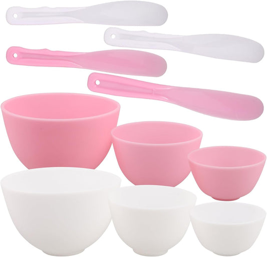 Diy Face Mask Bowl Set: 6pcs Silicone Mixing Bowl for Facials with Mask Stirring Stick for Estheticians Home Salon Spa