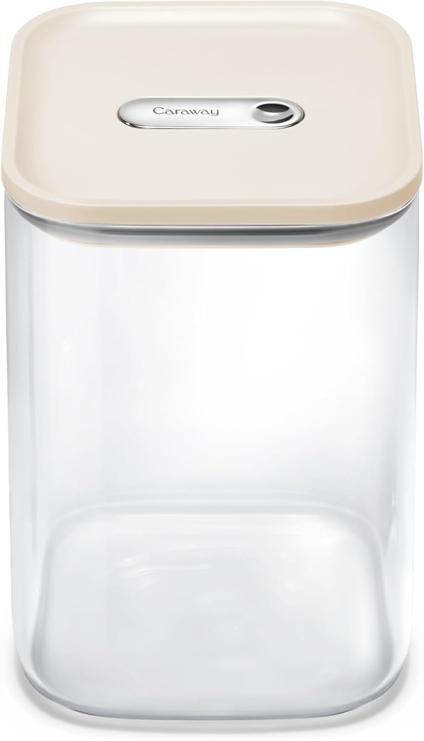 Caraway 4qt Glass Airtight Food Storage Container with Lid – Non-Toxic, BPA-Free Kitchen Storage Container – Stackable, Space-Saving Airtight Container for Dry Goods and More - Mist