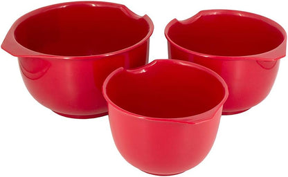 Glad Mixing Bowls with Pour Spout, Set of 4 - Nesting Plastic Bowls (1.2qt, 1.9qt, 2.8qt, and 3qt with Handle) - Non Slip Base, Dishwasher Safe Kitchen Cooking and Baking Supplies, Green