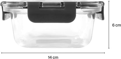 Zyliss Glass Food Storage Container 12.5oz, Shatter Resistant Borosilicate Glass, Airtight Leakproof Tritan Lid, BPA Free, Microwave, Freezer & Dishwasher Safe