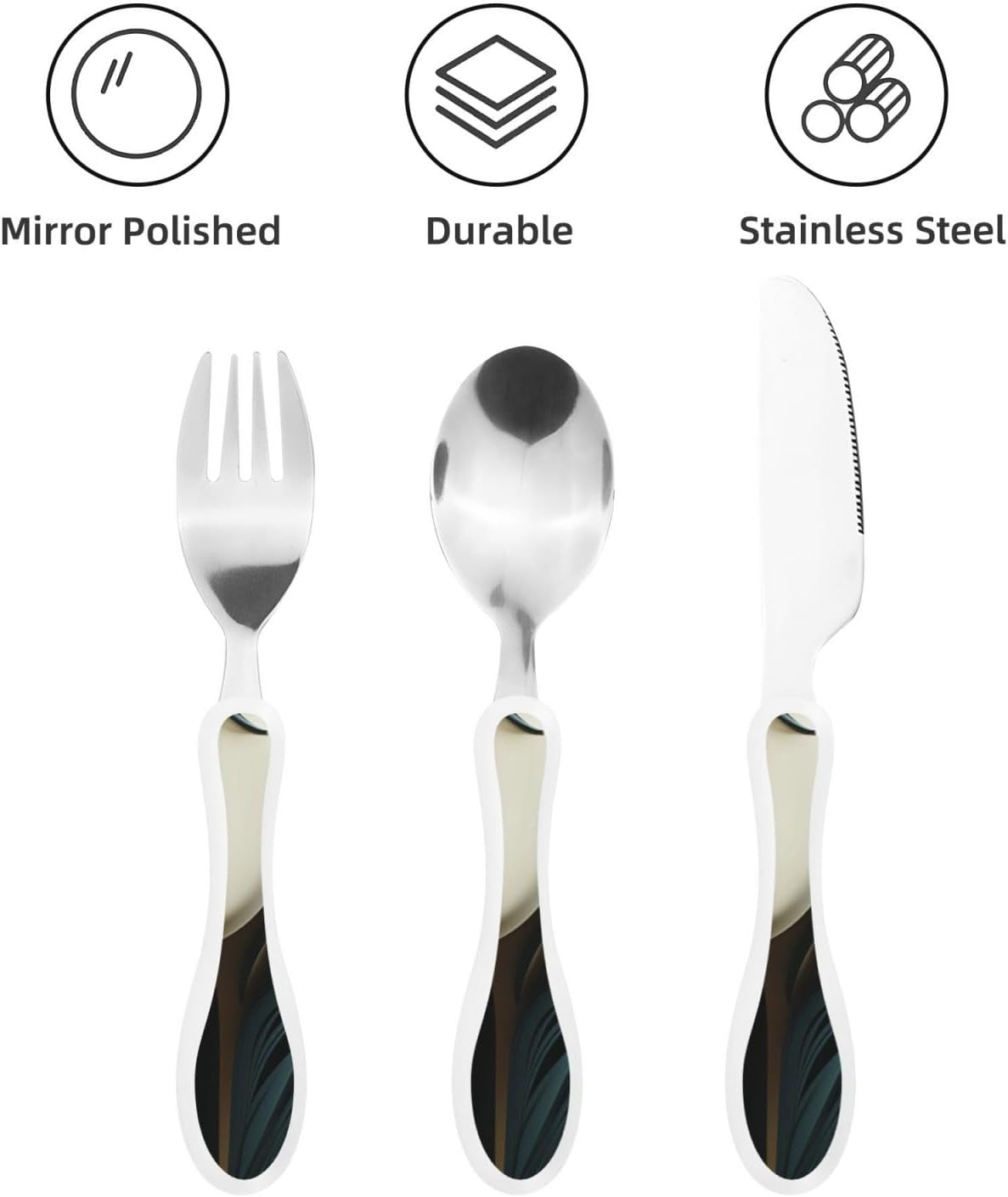 Stainless Steel Kids Silverware Set, Horse Pattern Utensil Set Reusable Children Safe Knife Spoon Fork Set With Storage Case Dishwasher Safe For Lunch, Travel Outdoors