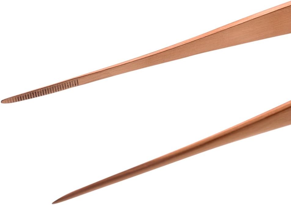 Mercer Culinary 18-8 Stainless Steel Chef Plating Tongs, Offset Tip, 6-1/2 Inch