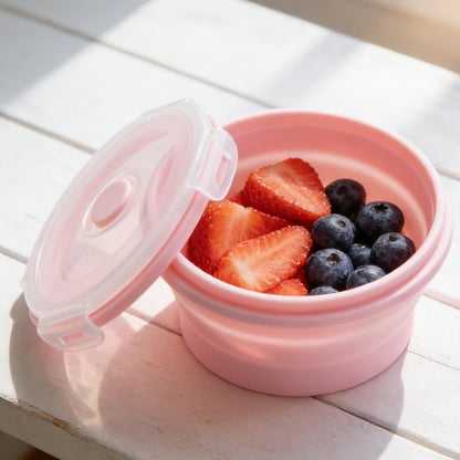 3-Piece Collapsible Food-Storage-Container Set – Foldable Meal Prep Containers Reusable, Stackable Bowls,Green